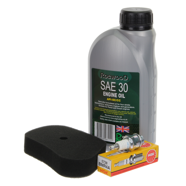Service Kit fits Honda GV100 K1 lawnmower HRB423 (Filter, NGK Plug, Engine Oil)