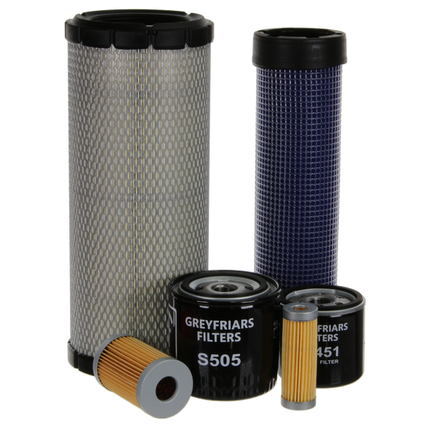 Filter Service Kit for Kubota KX 161-3 ALPHA Mini Excavator (5T) | Engine: Kubota V 2203 M-EBH-2 Diesel (39HP/29KW) | Years: 01/2002 - 01/2005