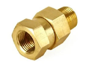 3/8" Male - 3/8" Female Pressure Washer Swivel Block - Brass