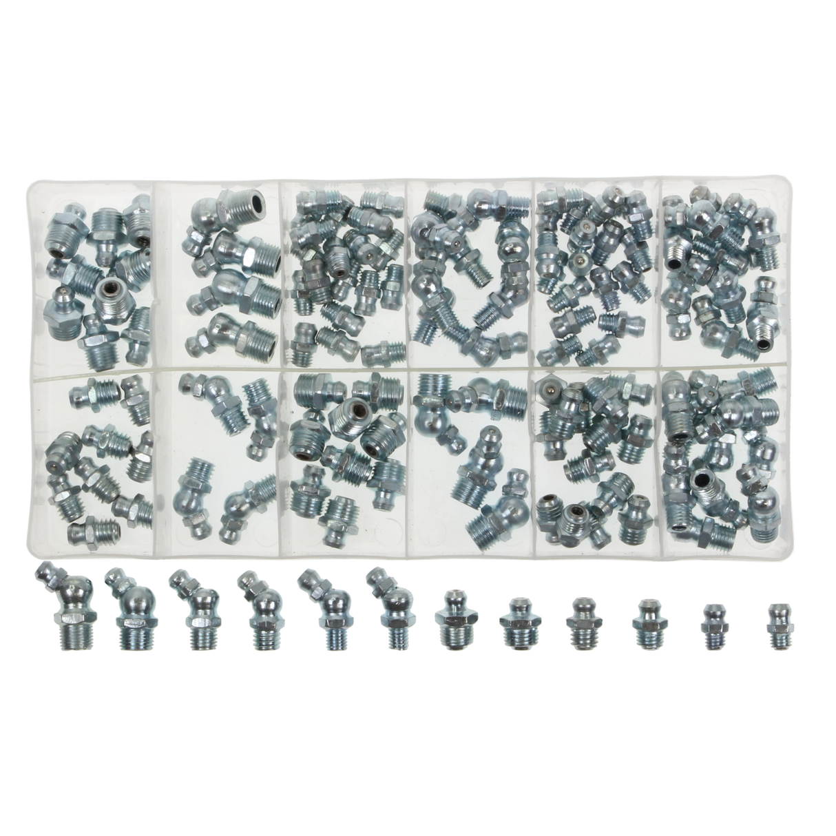 M6 M8 M10 1/8 Qty130 Assorted Box of Grease Nipples (Metric & Imperial)