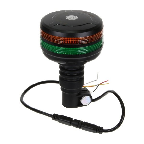 Vision Red Dual Lens Flexible Stem / Pole Mount LED Beacon - Amber/Green