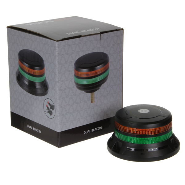 Vision Red Dual Lens Magnetic LED Beacon - Amber/Green