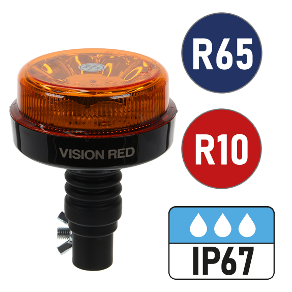 Vision Red 'Vivid' 12-24V Flexible Stem Compact Beacon