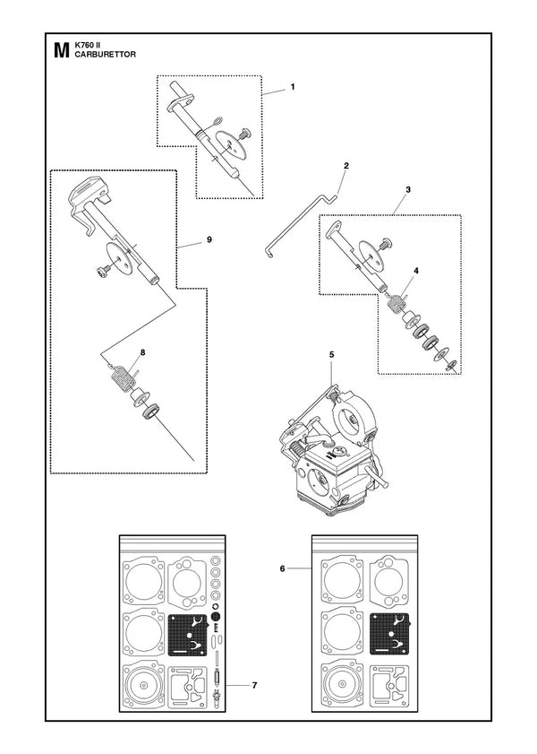 Husqvarna K760 Parts Diagram - Carburettor