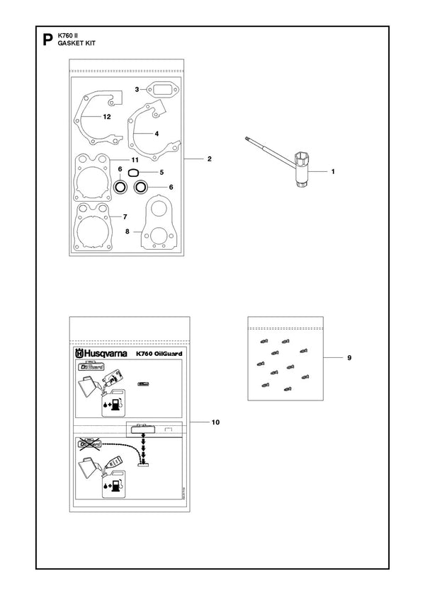 Husqvarna K760 Parts Diagram - Gasket Kit
