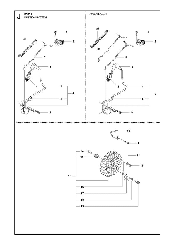 Husqvarna K760 Parts Diagram - Ignition System