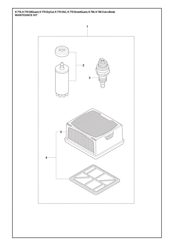 Husqvarna K760 Parts Diagram - Service Kit