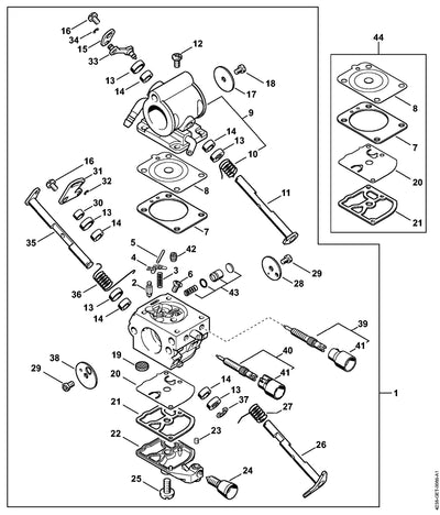 Stihl TS410 Parts Diagram - Carburettor 4238/03
