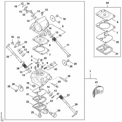 Stihl TS410 Parts Diagram - Carburettor 4238/05