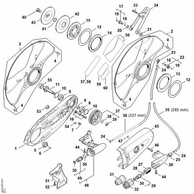 Stihl TS410 Parts Diagram - Connector & Blade Guard
