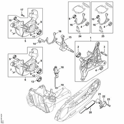 Stihl TS410 Parts Diagram - Crankcase