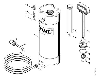 Stihl TS410 Parts Diagram - Dust Suppression Water Container (28.2010)