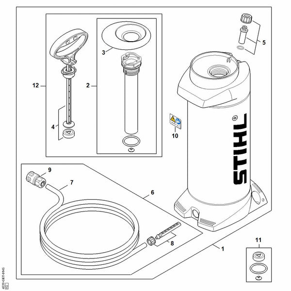 Stihl TS410 Parts Diagram - Dust Suppression Water Container
