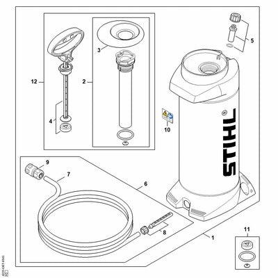 Stihl TS410 Parts Diagram - Dust Suppression Water Container
