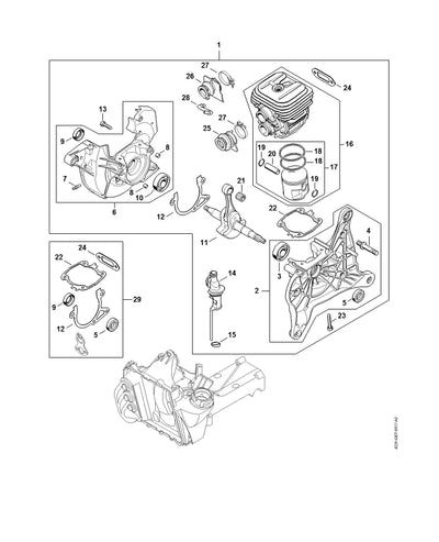 Stihl TS410 Parts Diagram - Engine Parts