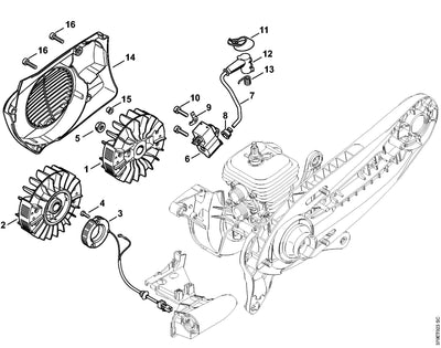 Stihl TS410 Parts Diagram - Ignition System