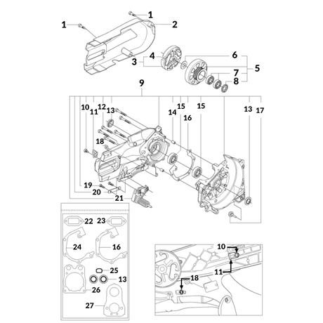 Husqvarna K760 Part Diagram - Crankcase Assembly