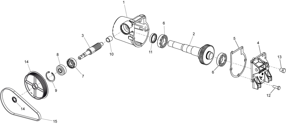 Belle Minimix 150 Parts Diagram - Gearbox Assembly (Up To Oct 04)