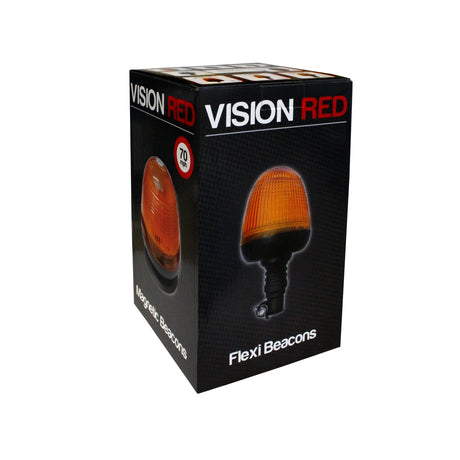 Vision Red 'Vivid' 12-24V Flexible Stem Compact Beacon with Green Lens