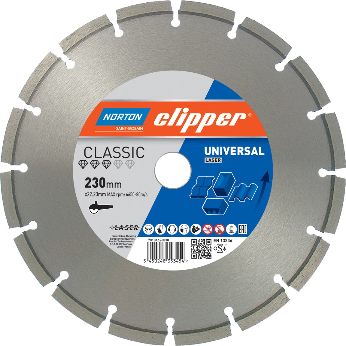 Clipper Classic Universal Laser 115mm General Building Material Blade