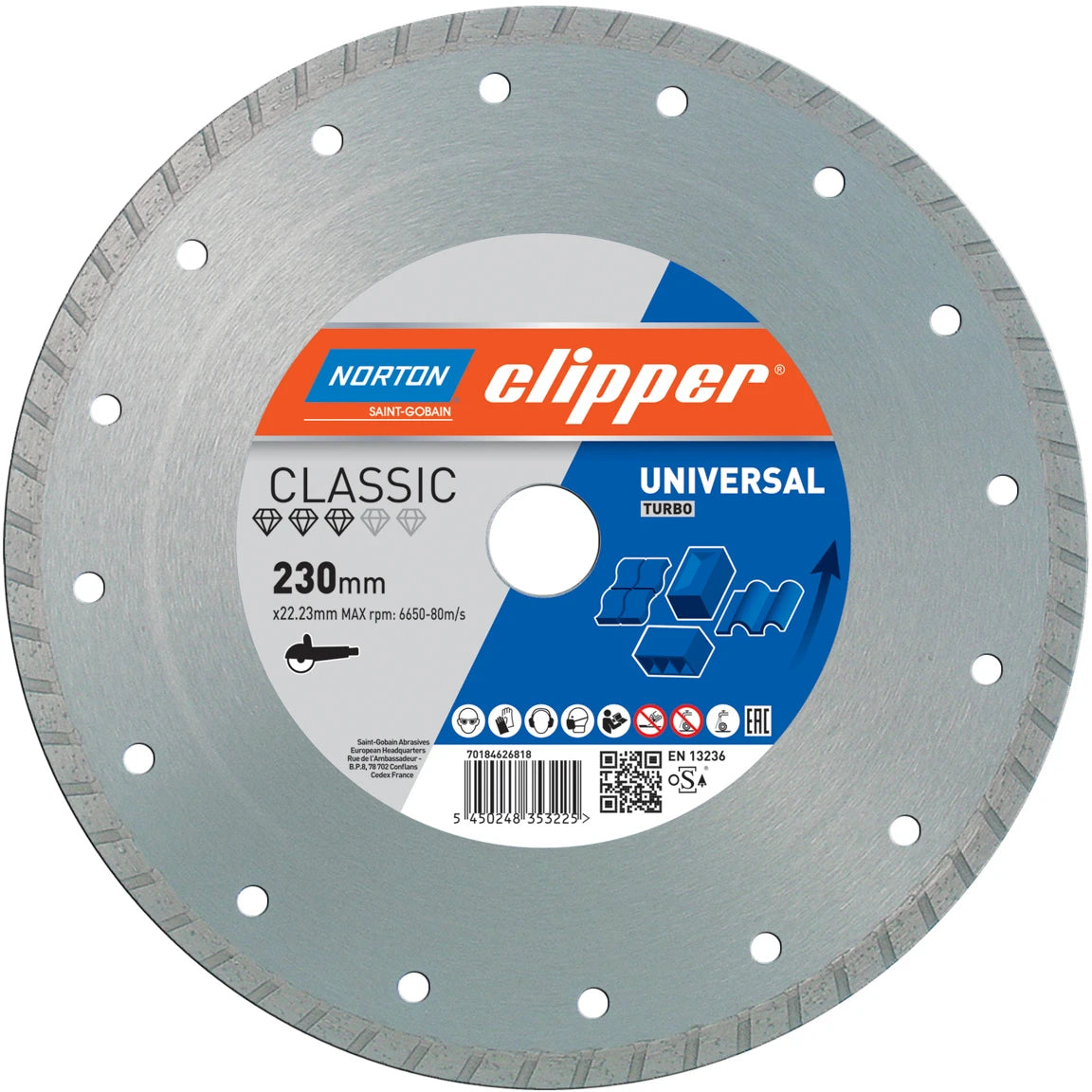 Clipper Classic Universal Turbo 230mm General Building Material Blade