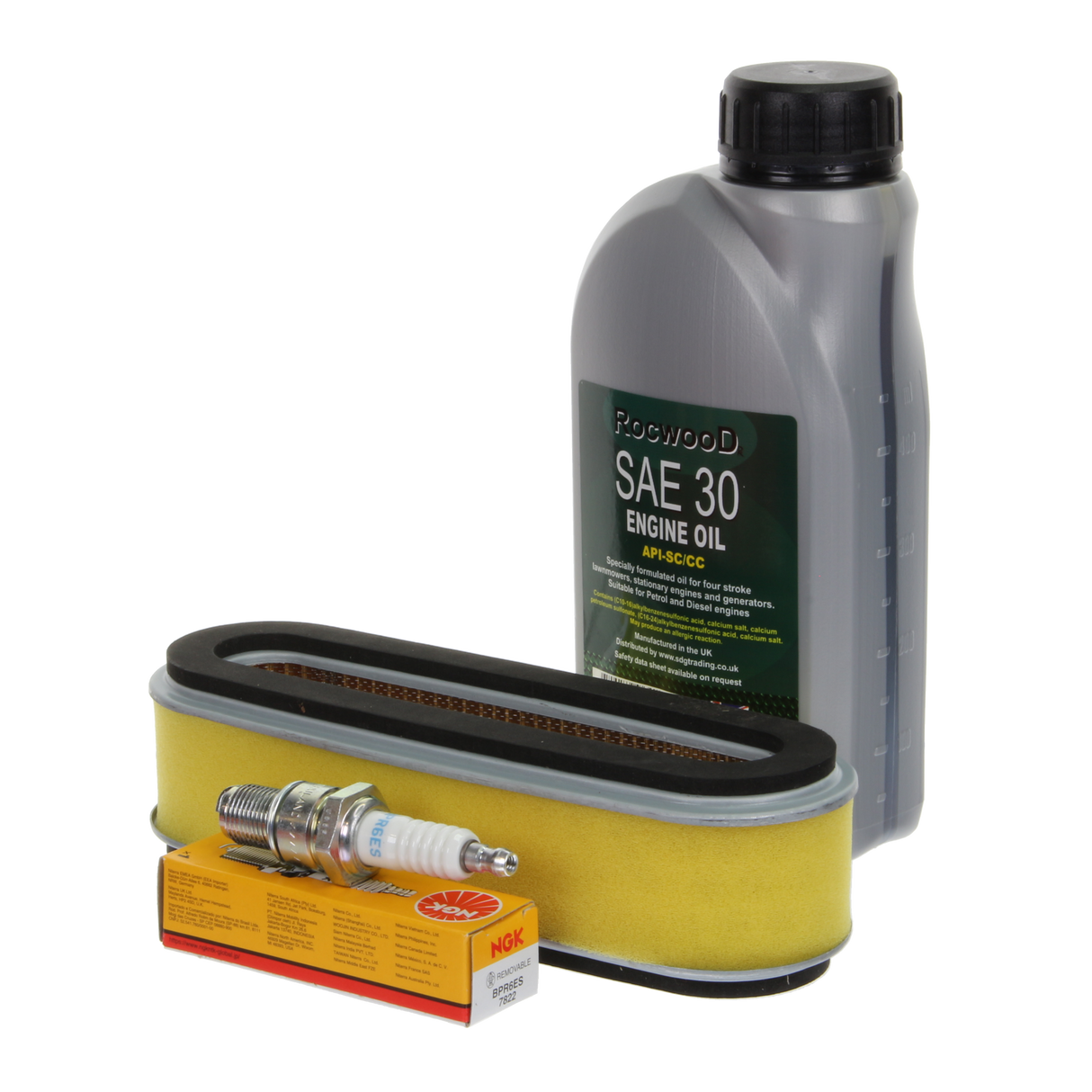 Service Kit fits Honda HR21 HR194 Lawnmower (Air Filter, NGK Spark Plug, Oil)