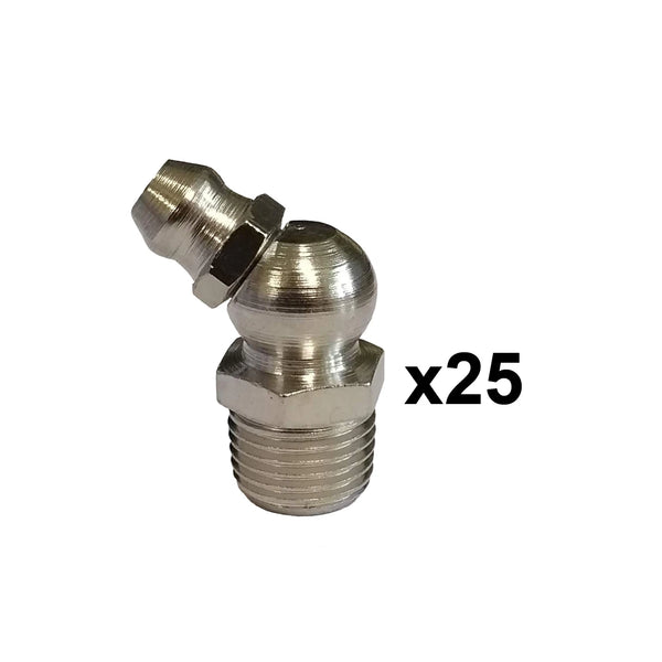45 Degree Grease Nipples M8 x 1 (Qty 25)