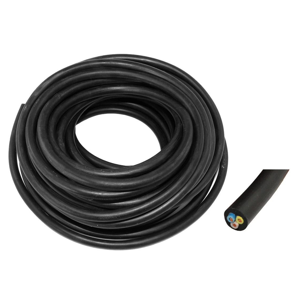 3 Core Black Rubber Cable 1.5mm (20m)