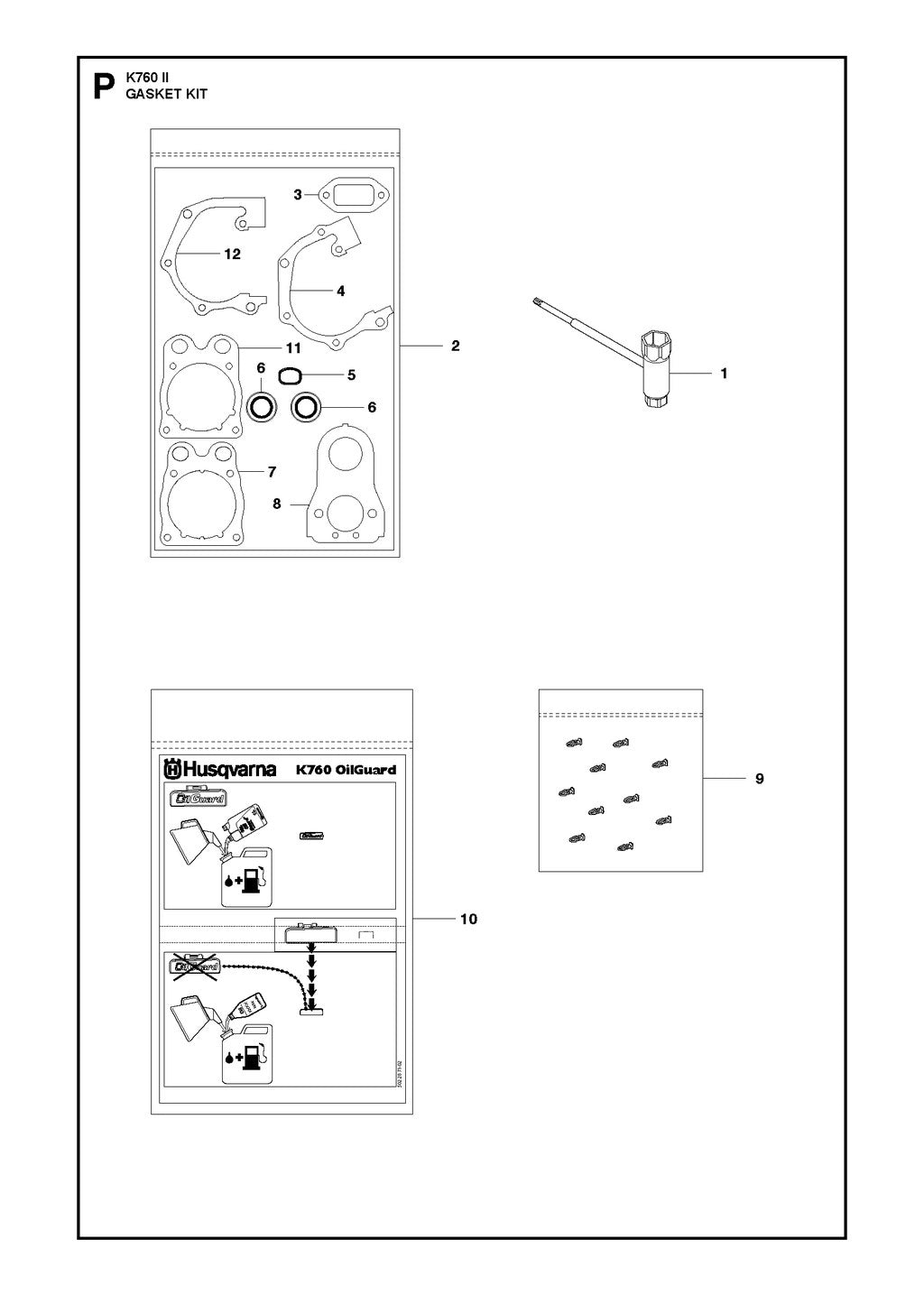 Husqvarna K760 Parts Diagram - Gasket Kit