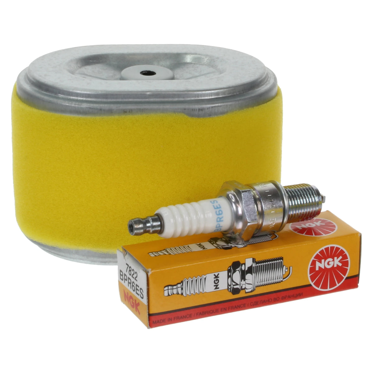 Service Kit fits fits Honda GX140 GX160 GX200 Air Filter & BPR6ES NGK Spark Plug