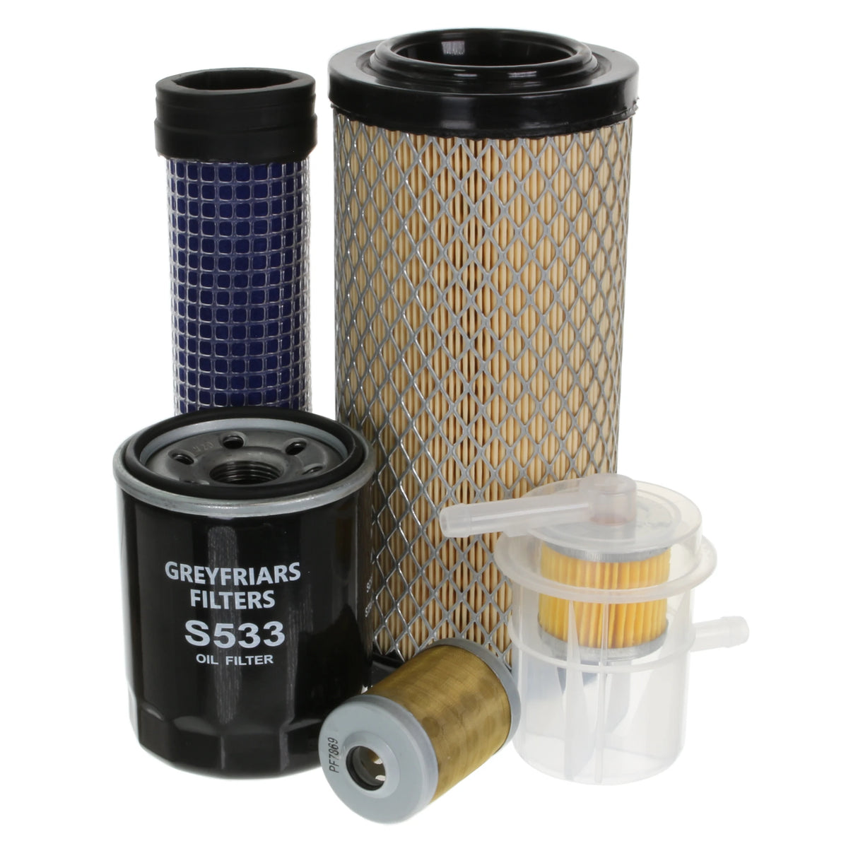 Volvo EC15B with Mitsubishi L3E Engine Filter Kit - Air, Inline, Fuel, and Oil Filters