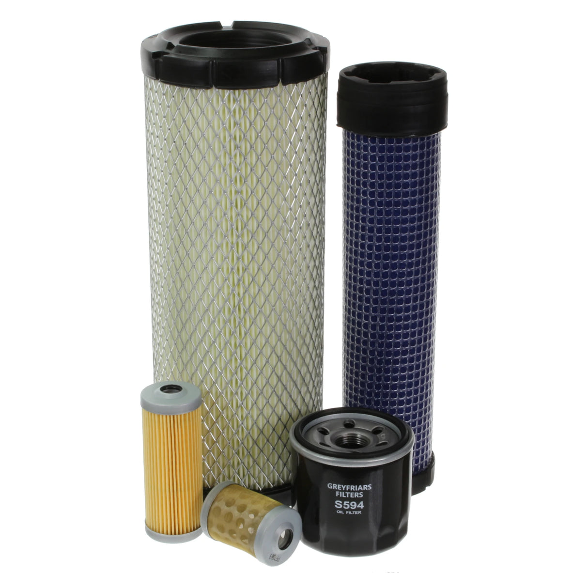 Filter Kit including inner air fits Yanmar VIO25 with Yanmar 3TNE88 engine