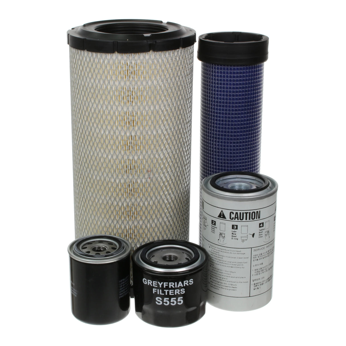 Filter Service Kit for Bomag BF 300 C Paver | Engine: Kubota V3307 Diesel | Serial No's: 821837570000 - 821837579999