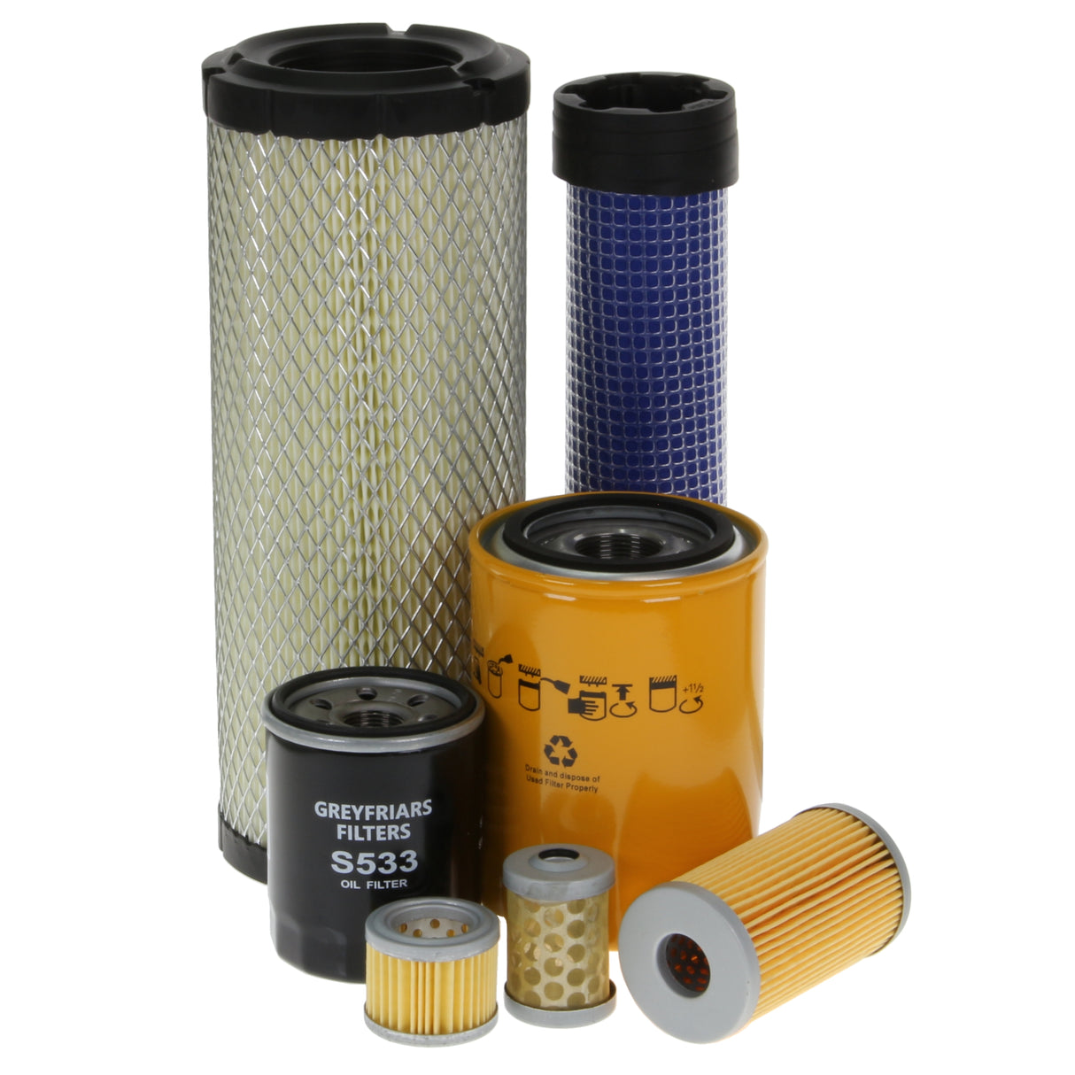 Filter Service Kit for Hanix H 36 CR Mini Excavator | Engine: Mitsubishi S 3 L 2