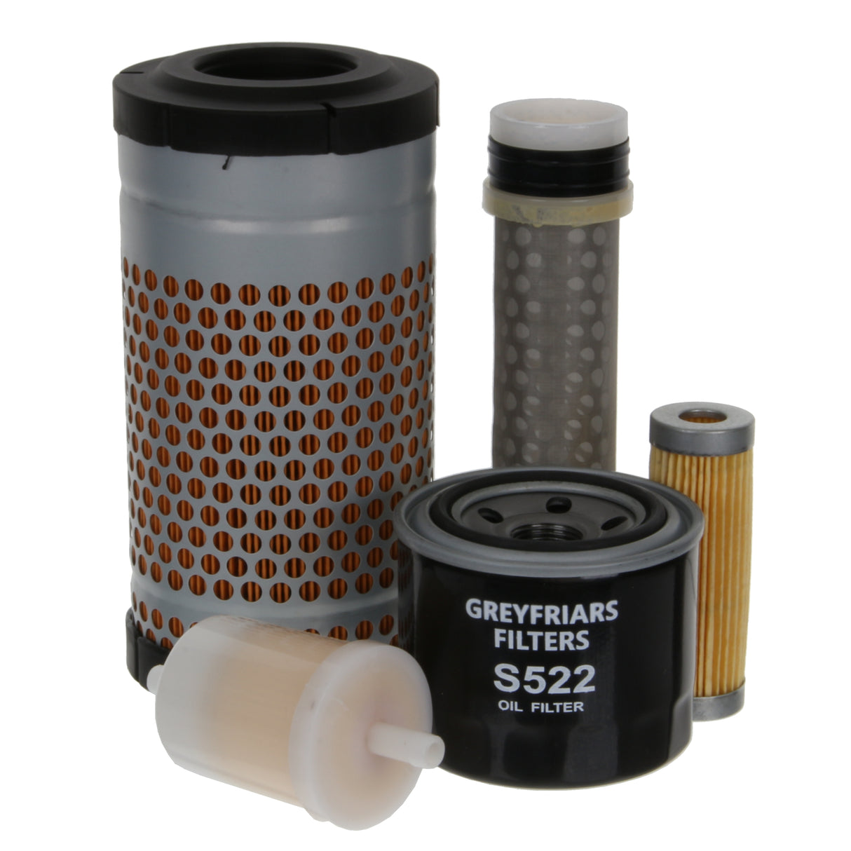 Filter Service Kit for Kubota U 10 ALPHA Mini Excavator (1T) | Engine: Kubota D 722-BH 2 Diesel