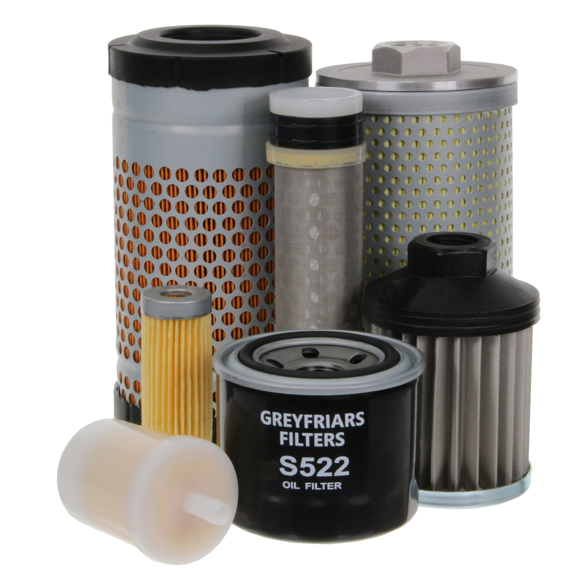 Filter Service Kit for Kubota K 008-3 Mini Excavator (0.9T) | Engine: Kubota D 722-BH5 Diesel (10HP/7KW)