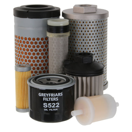 Filter Service Kit for Kubota U 10-3 Mini Excavator (0.9T) | Engine: Kubota D 722 BH 4 Diesel (10HP/7KW) | Years: 01/2003 - 01/2009