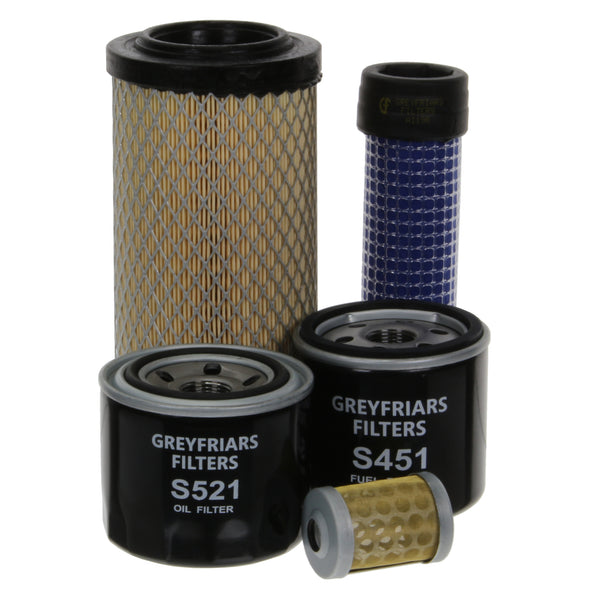 Filter Service Kit for Kubota U 27-4 Mini Excavator (2.6T) | Engine: Kubota D 1105-E4-BH-2 Diesel (20HP/15KW) | Years: 01/2014 Onwards | Serial No's: Upto 57196
