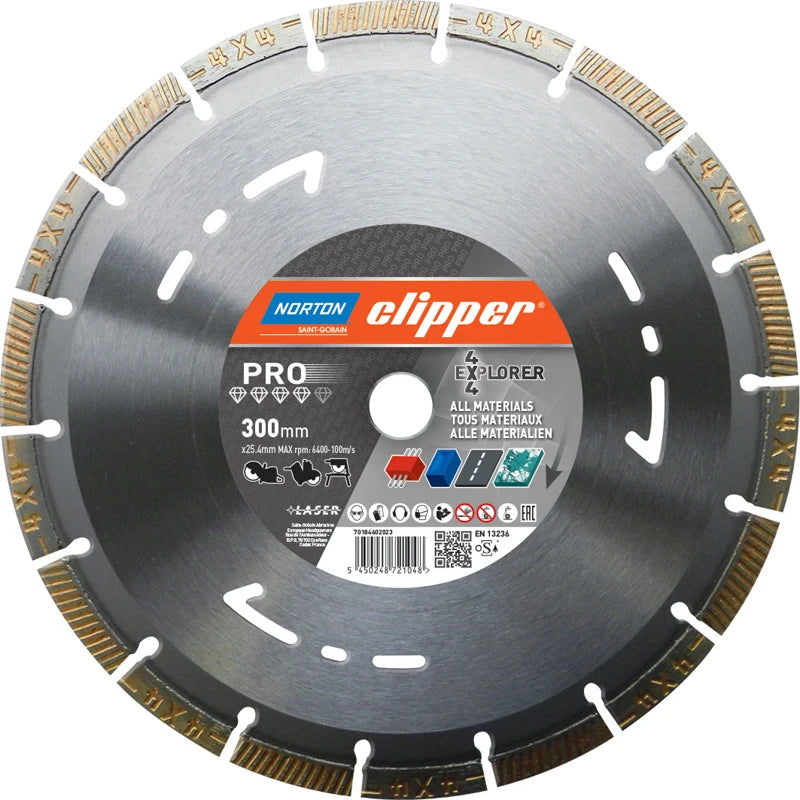 Clipper Pro 4x4 Explorer 115mm x 22.23mm Multi Material Blade (Angle Grinder)