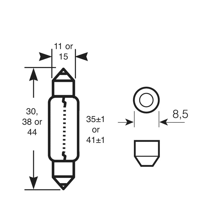 12V 5W S8.5d Bulb