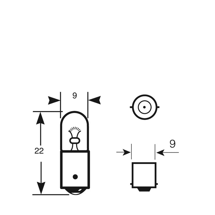 24V 4W BA9S Bulb