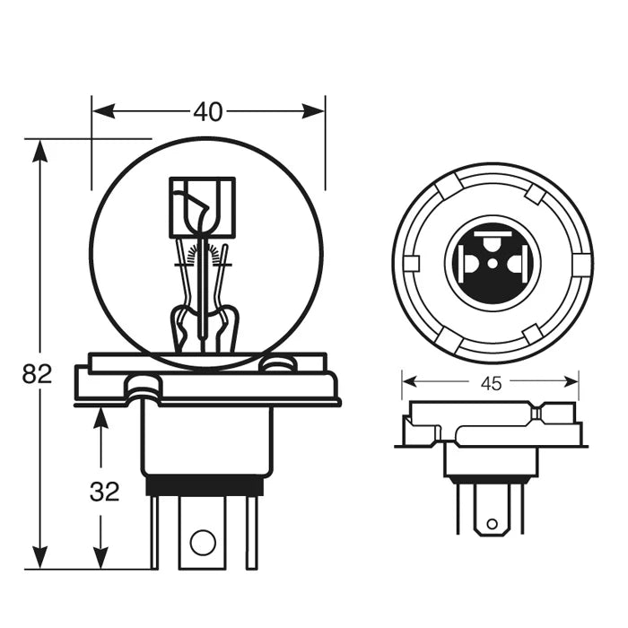 12V 45/40W P45T Bulb