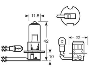 12V 55W PK22S H3 Bulb