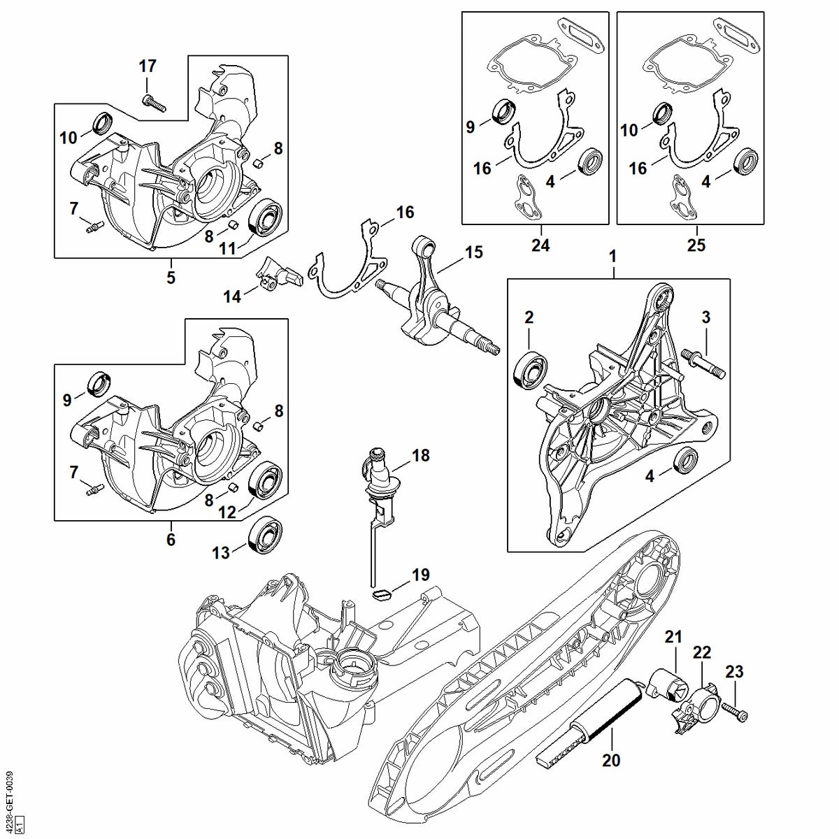 Stihl TS410 Parts Diagram - Crankcase