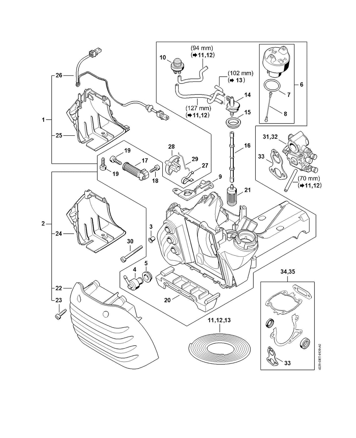 Stihl TS410 Parts Diagram - Fuel Tank