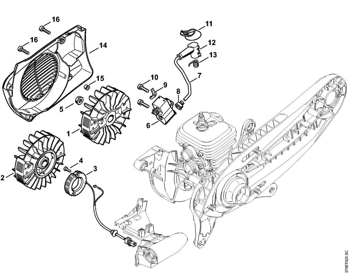 Stihl TS410 Parts Diagram - Ignition System