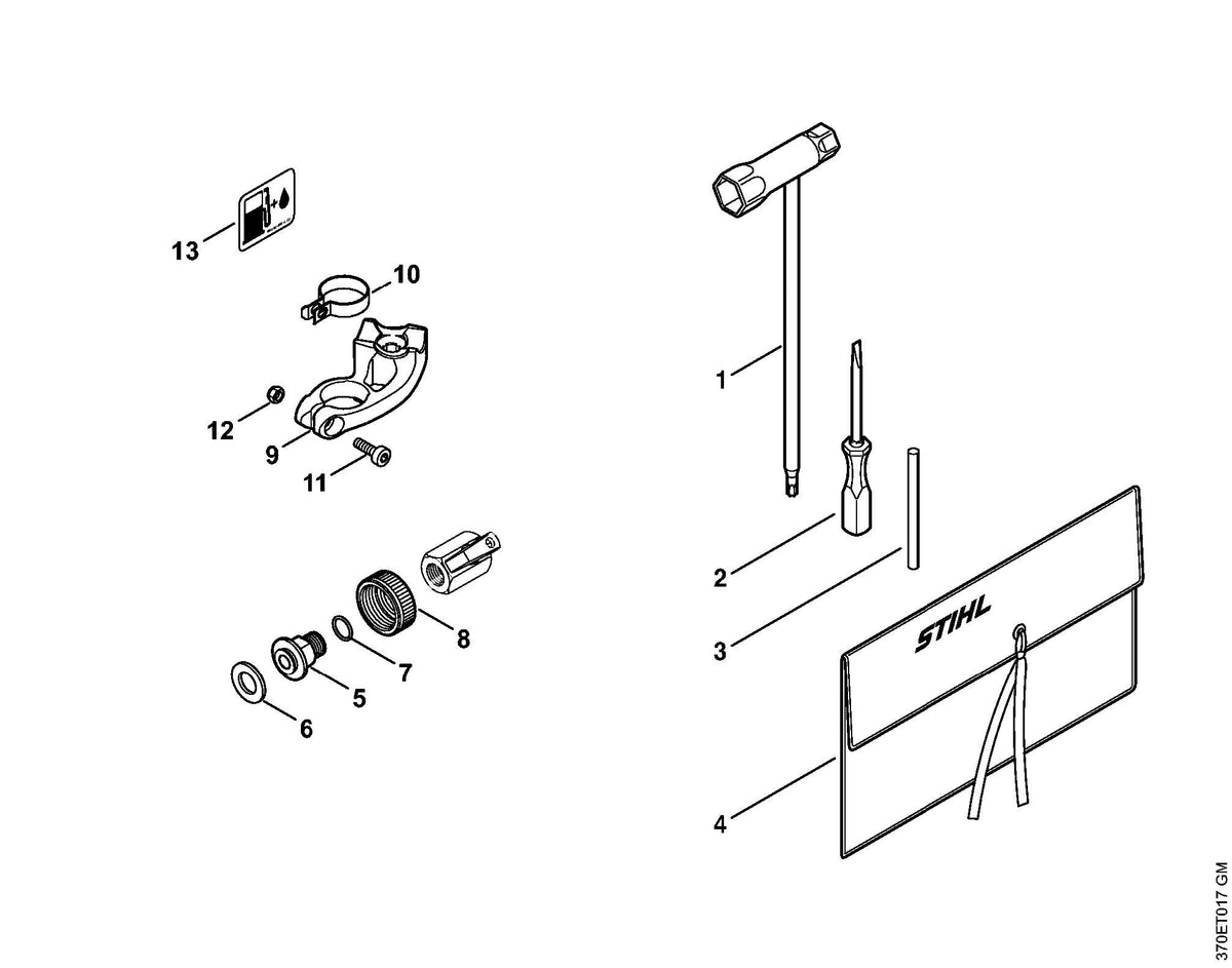 Stihl TS410 Parts Diagram - Tools & Extras