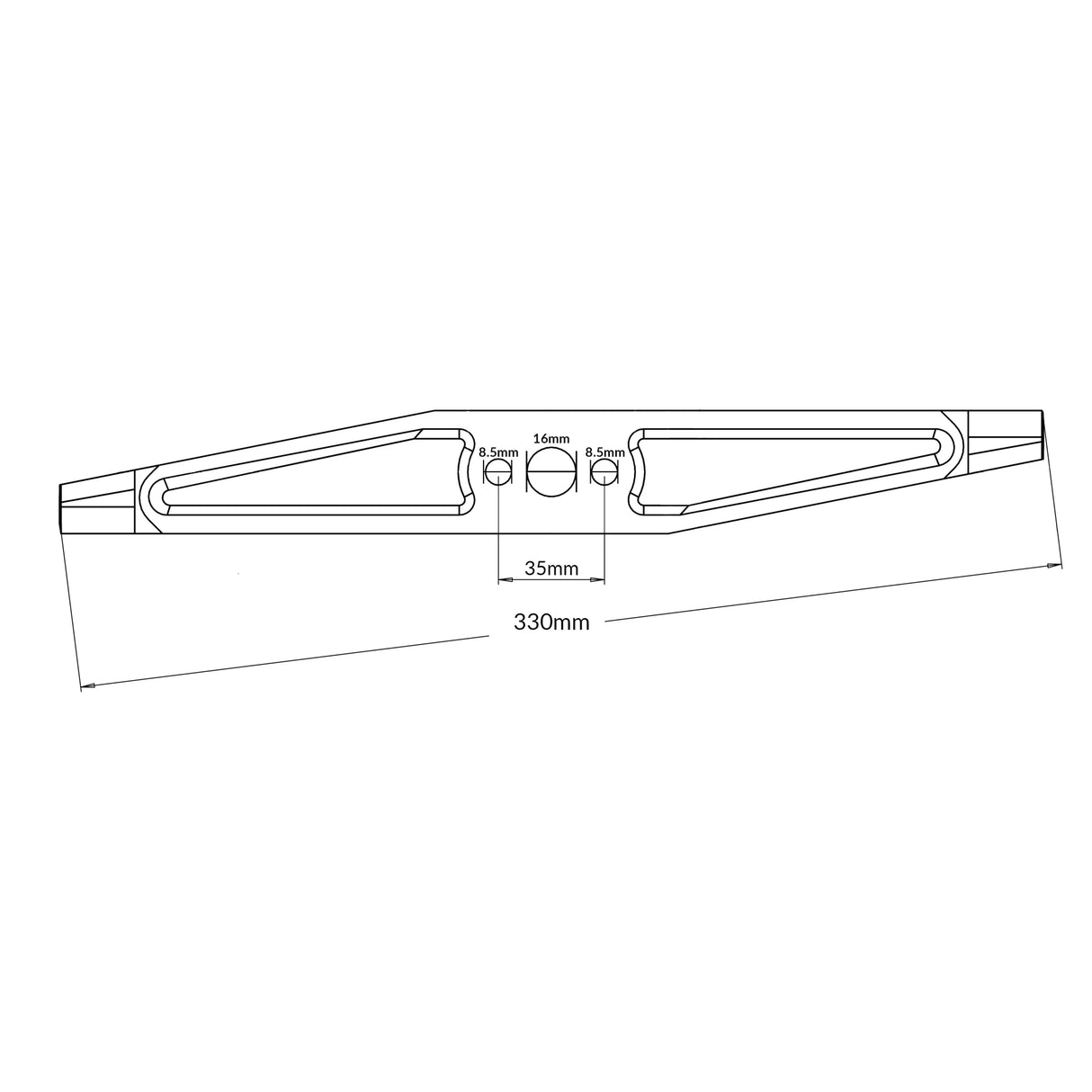 Flymo 33cm Lawnmower Blade (16mm Hole) fits Turbo Compact 330, Turbolite 330, TC330