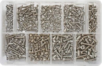 Assorted Self-Tapping Screws (Pozi- Pan) (Qty 450)