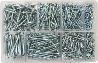 Assorted BZP Woodscrews (Qty 680)